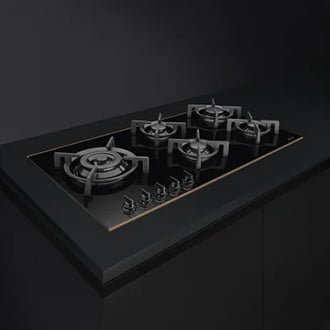 Cooktop Smeg Semiprofissional 5 Queimadores Gás, Linha Dolce Stil Novo, Preto – 90